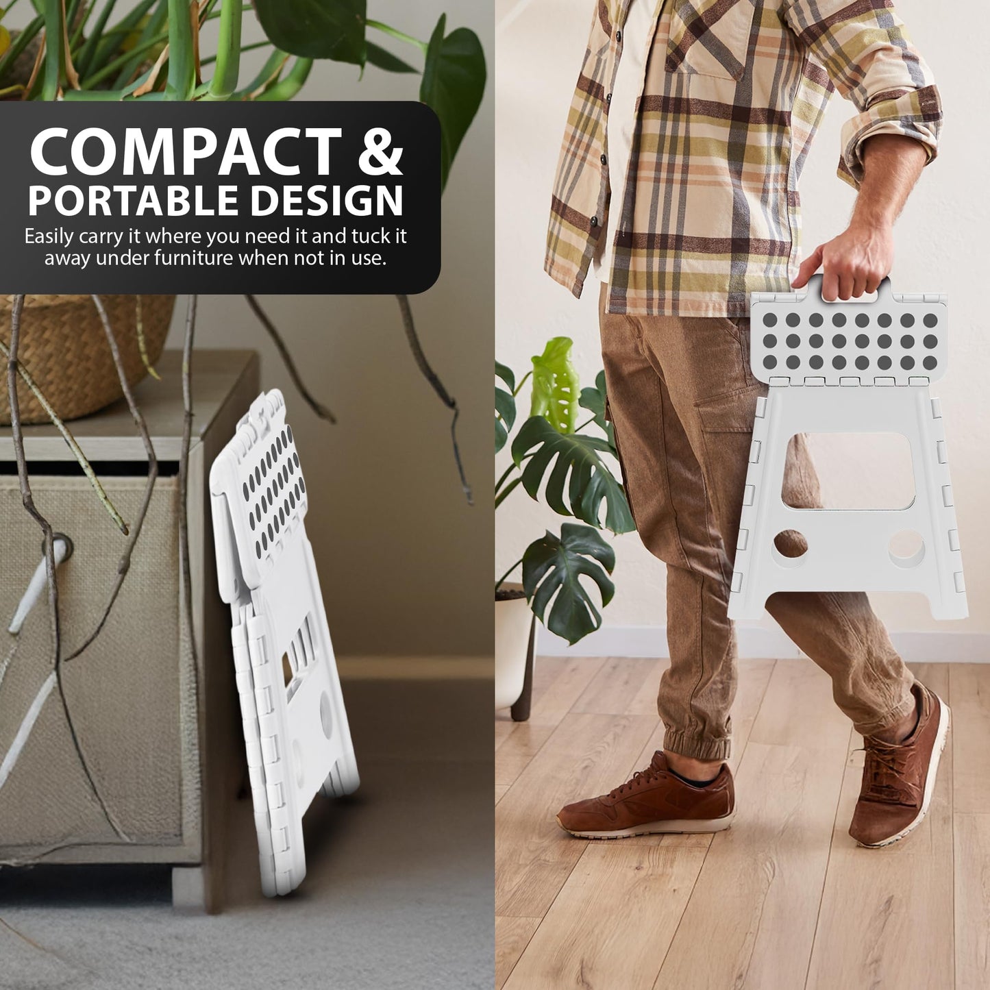 Zeno White Folding Step Stool