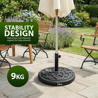 Zeno 9KG Black Braided Design Parasol Base