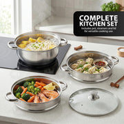 Zeno 3 Tier Stainless Steel Steamer