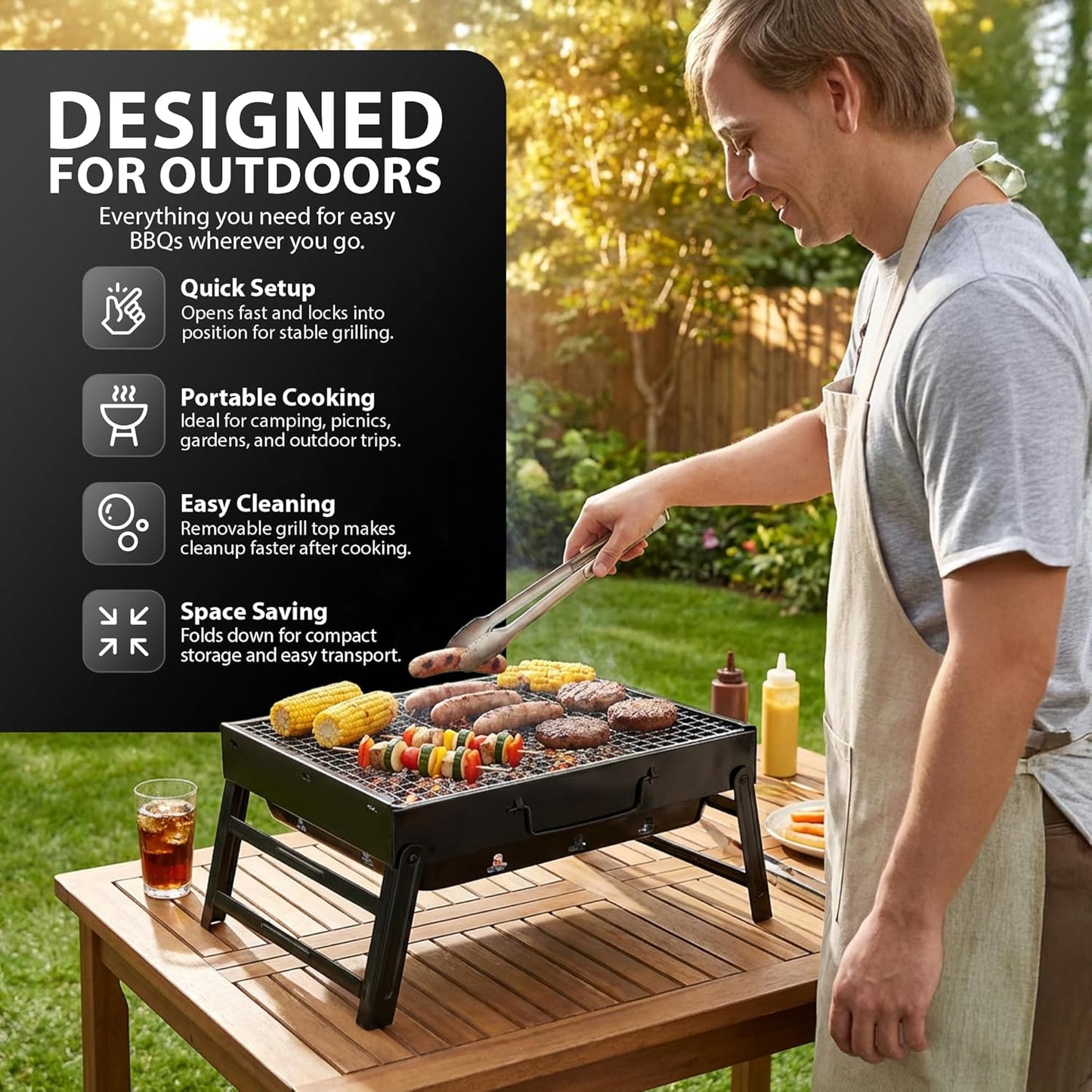 Zeno Black Portable BBQ Grill