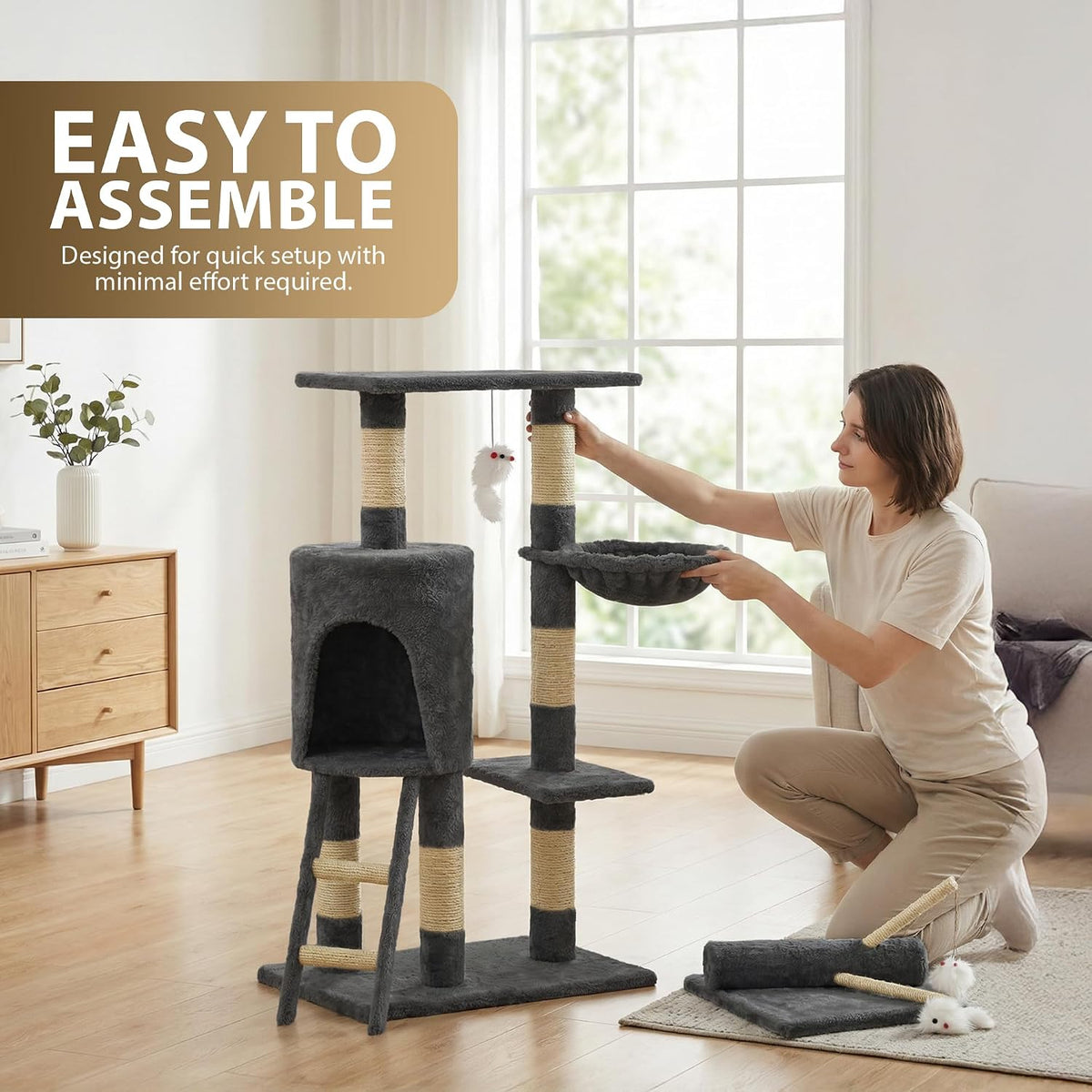 Rex & Roxy 145cm Grey Cat Tree