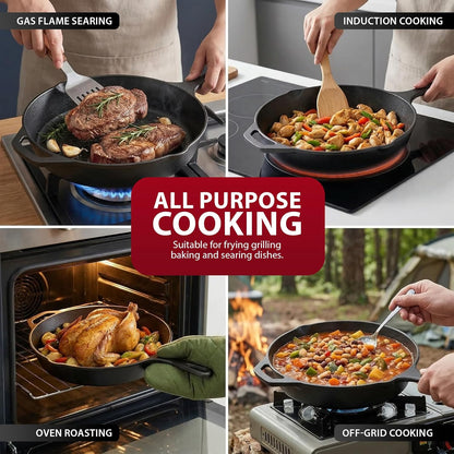 Zeno 27cm Cast Iron Skillet Pan