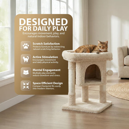 Rex & Roxy 59cm Beige Cat Tree