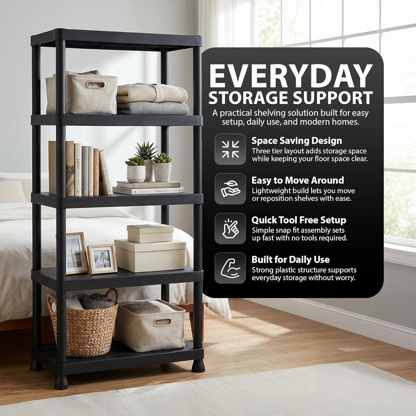 Zeno Plastic 5 Tier Shelving Unit