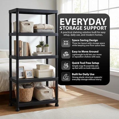 Zeno Plastic 5 Tier Shelving Unit