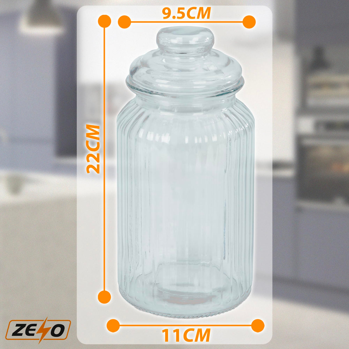 Zeno Set of 3 1350ml Airtight Vintage Glass Jars