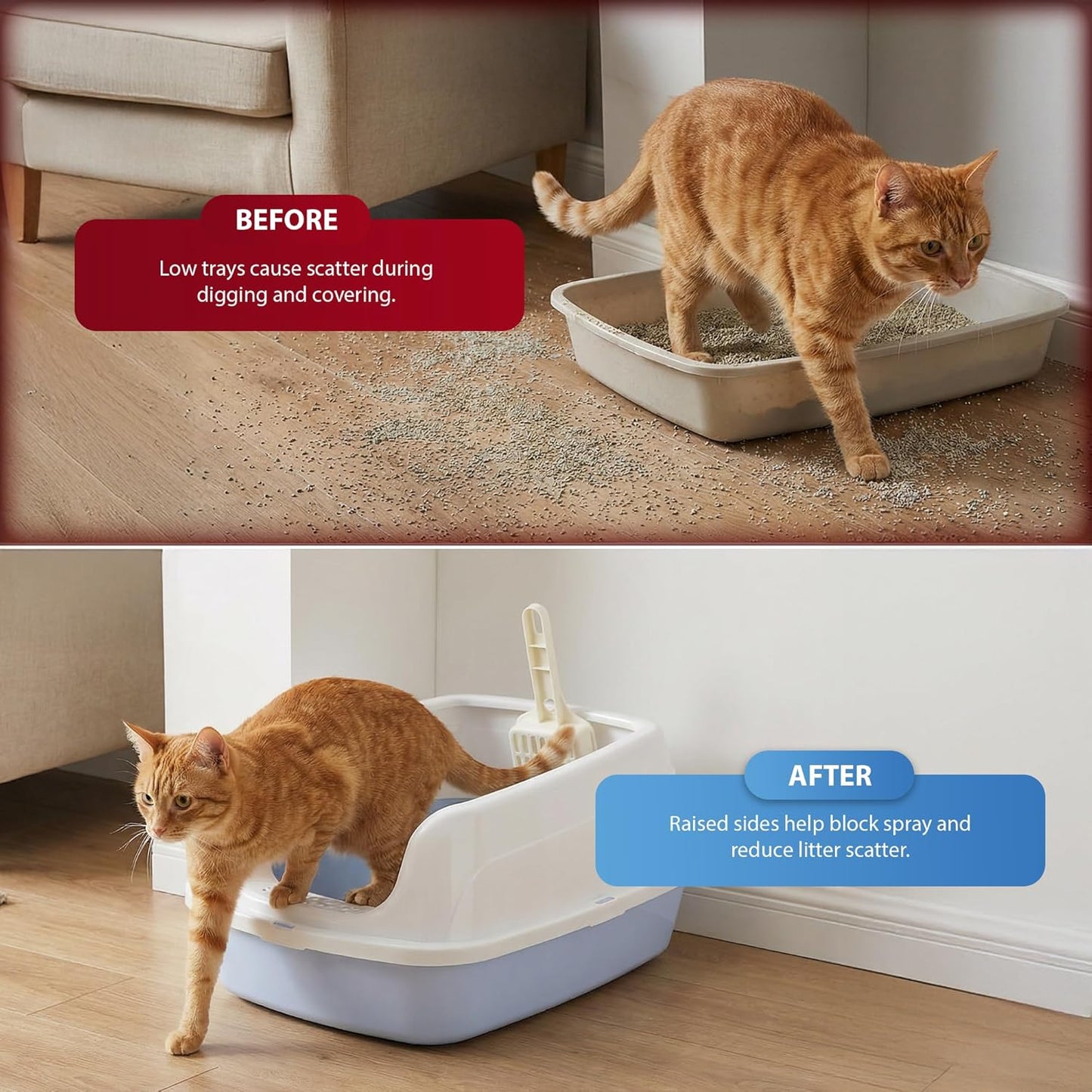 Rex & Roxy Large Blue Cat Litter Tray