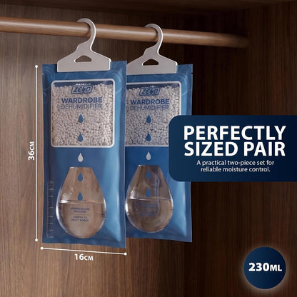 Zeno Pack of 12 Wardrobe Dehumidifier Hanging Bags