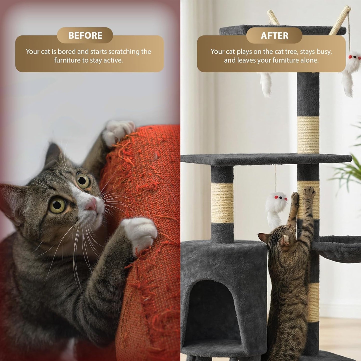 Rex & Roxy 145cm Grey Cat Tree