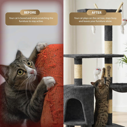 Rex & Roxy 145cm Grey Cat Tree