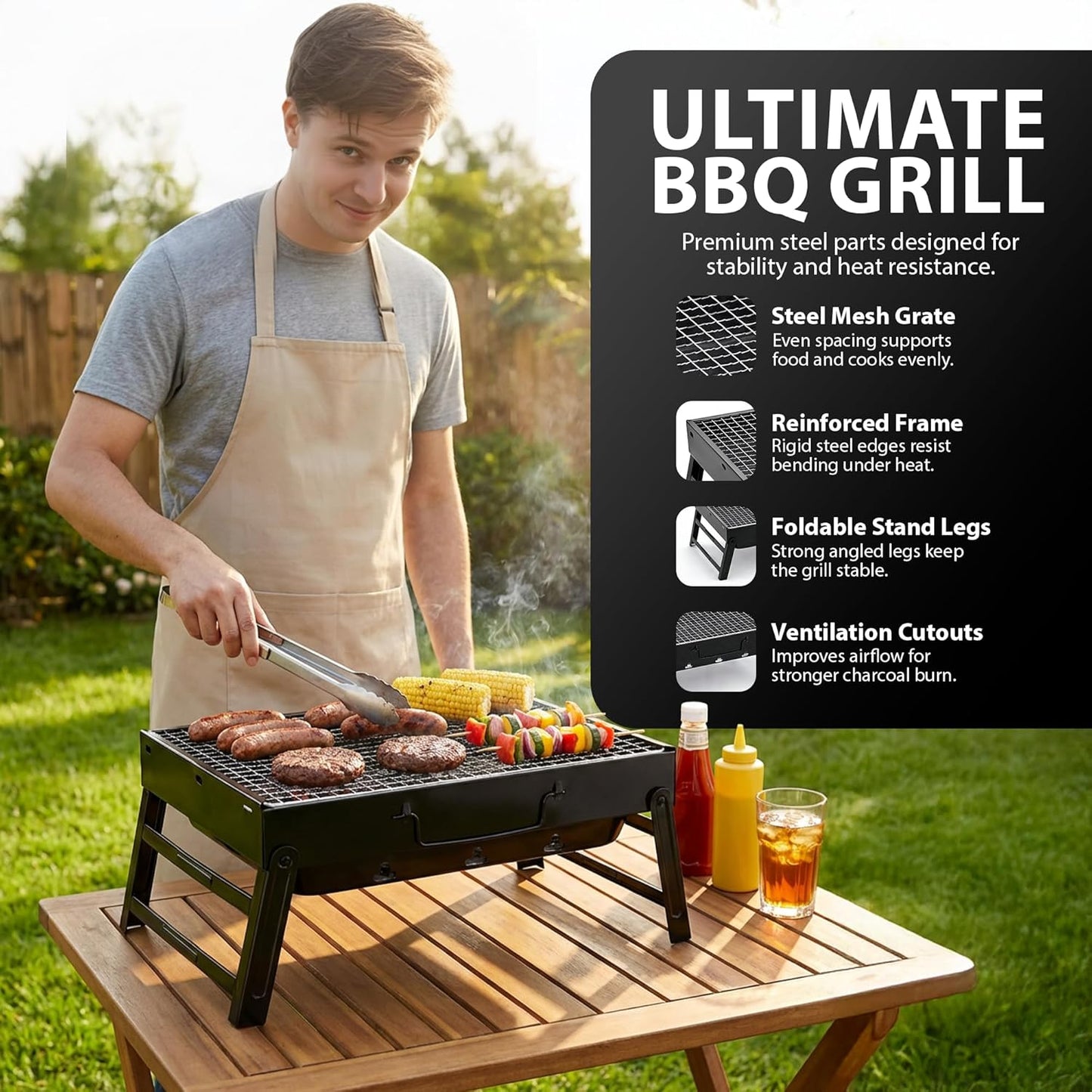 Zeno Black Portable BBQ Grill