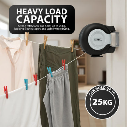 Zeno Black & Grey Retractable Double Washing Line