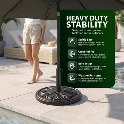 Zeno 10KG Black Billbergia Parasol Base
