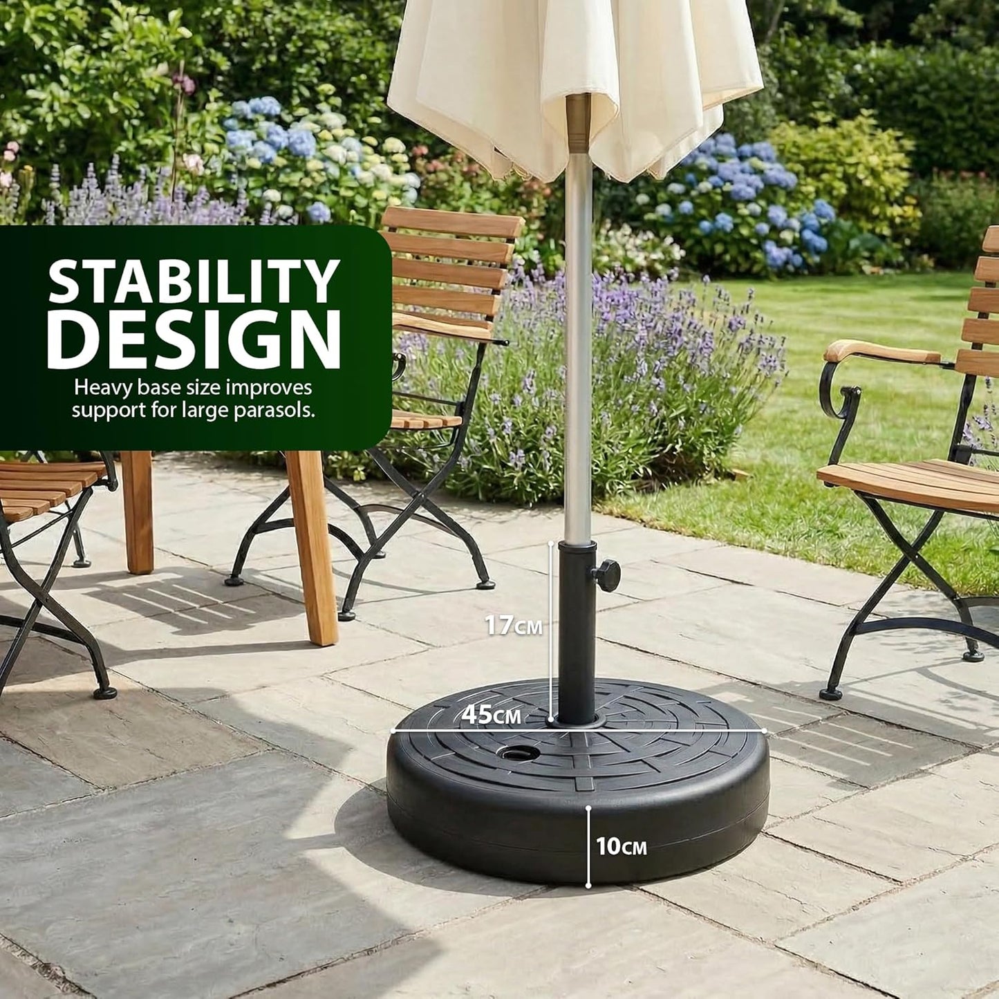 Zeno 21L Rattan Design Plastic Parasol Base