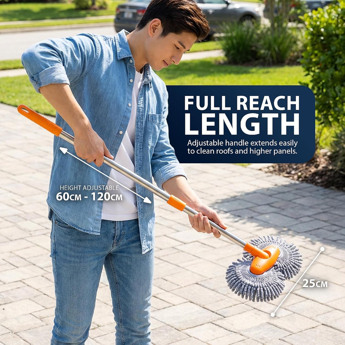 Zeno Dual Head Telescopic Car Cleaning Brush