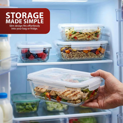 Zeno 5 Pack Glass Containers with Lids