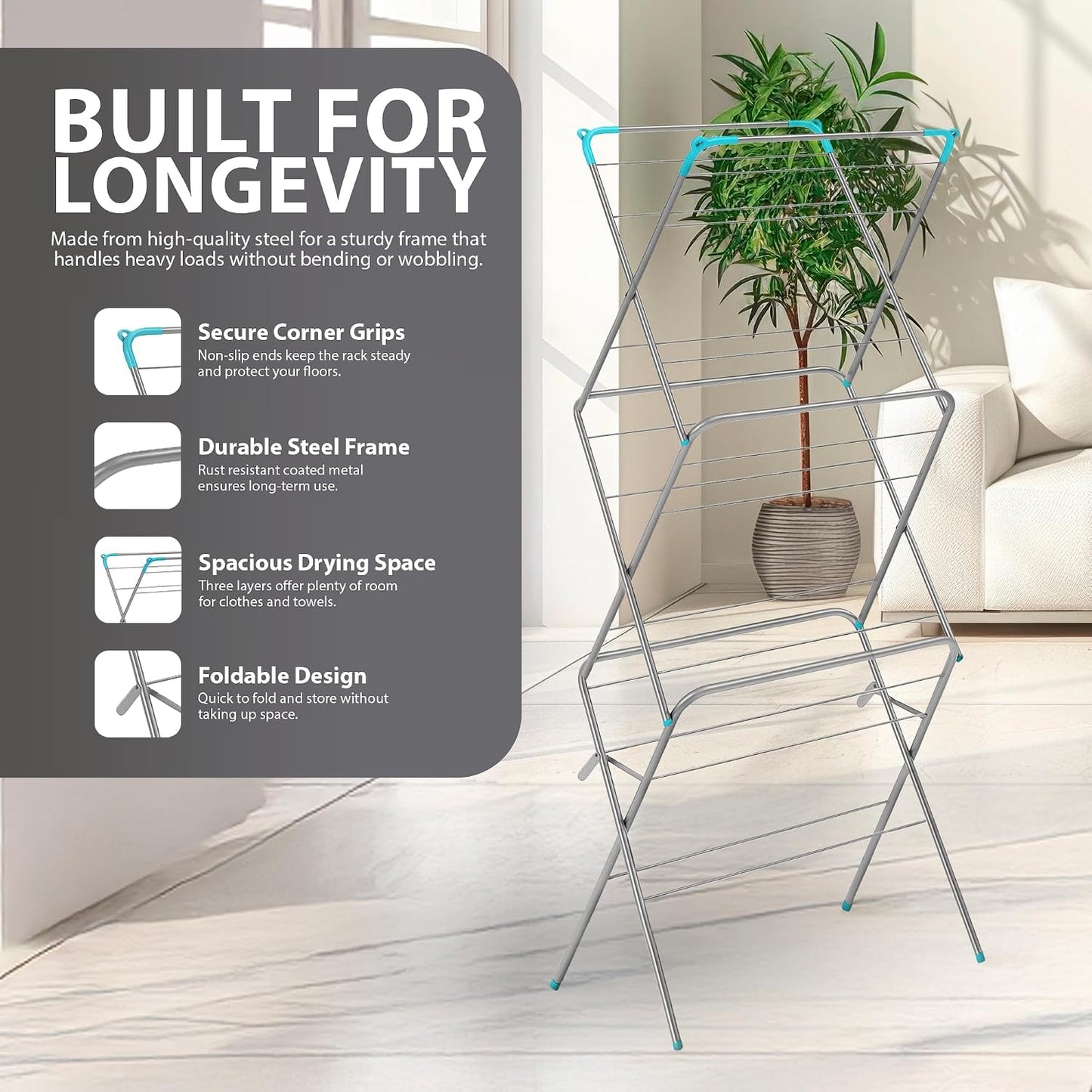 Zeno 3 Tier Clothes Drying Rack