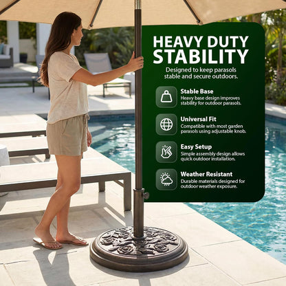 Zeno 9KG Bronze Rose Design Parasol Base