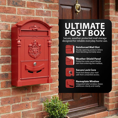 Zeno Red Vintage Post Box