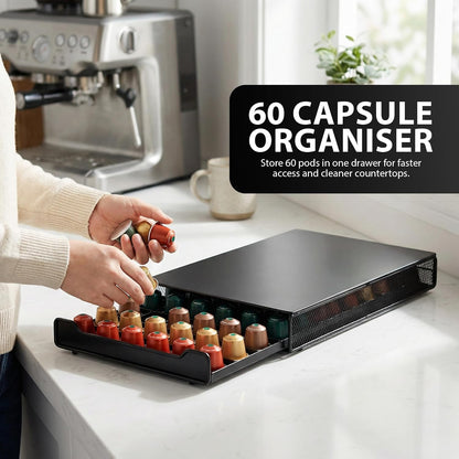 Zeno 60 Coffee Pods Holder & Machine Stand Compatible with Nespresso
