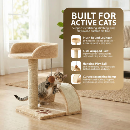 Rex & Roxy 44cm Beige Cat Scratching Tree