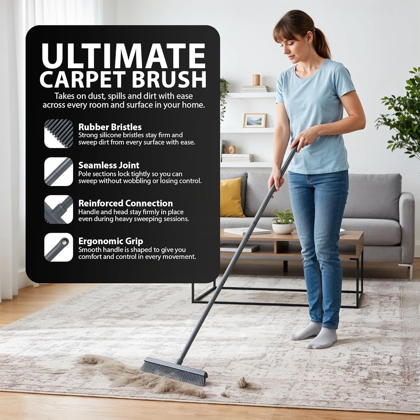 Zeno Rubber Broom Carpet Brush