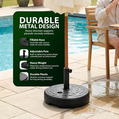 Zeno 21L Rattan Design Plastic Parasol Base