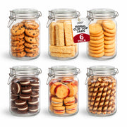Zeno 6 Pack 1500ml Clip Top Glass Jars