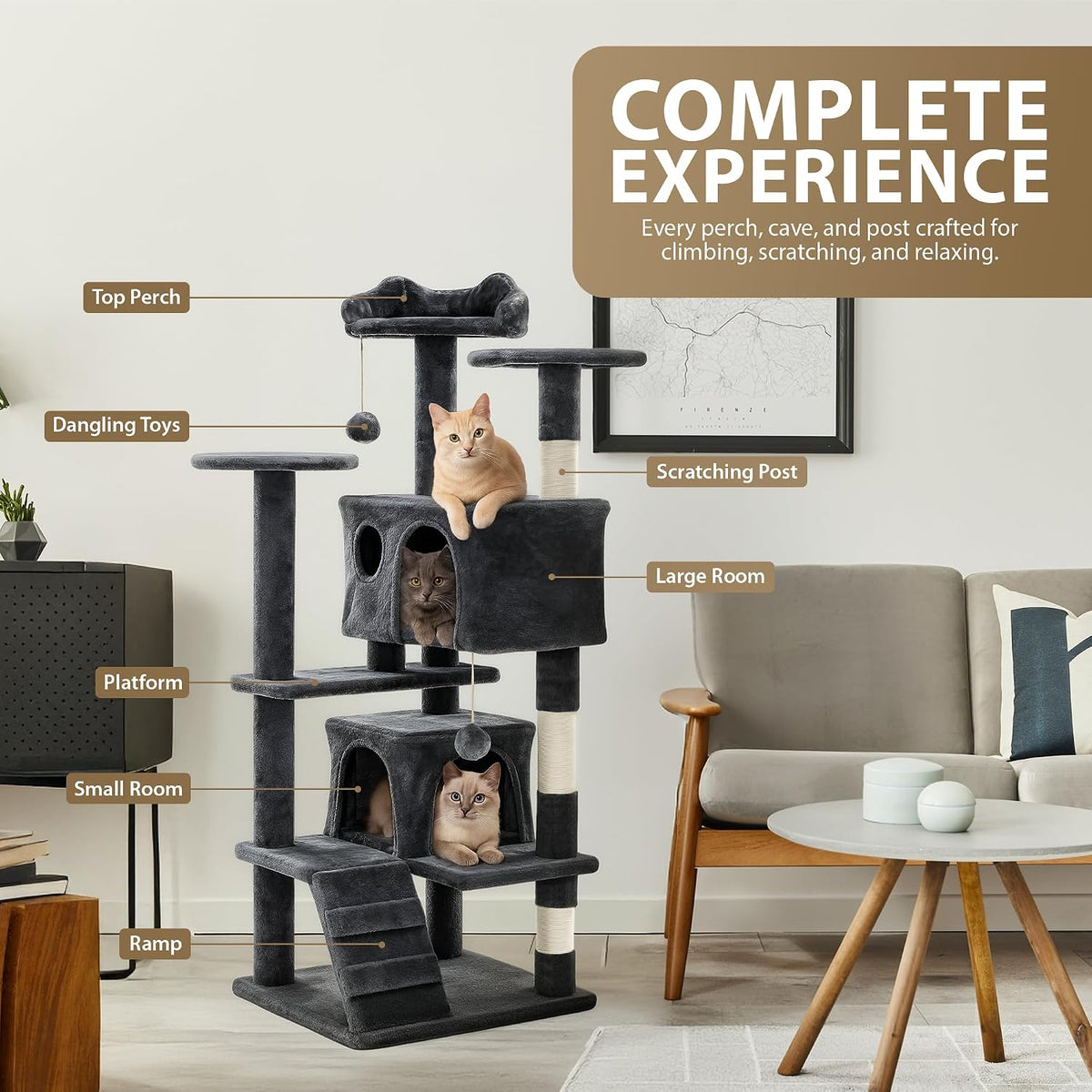 Rex & Roxy 138cm Cat Tree