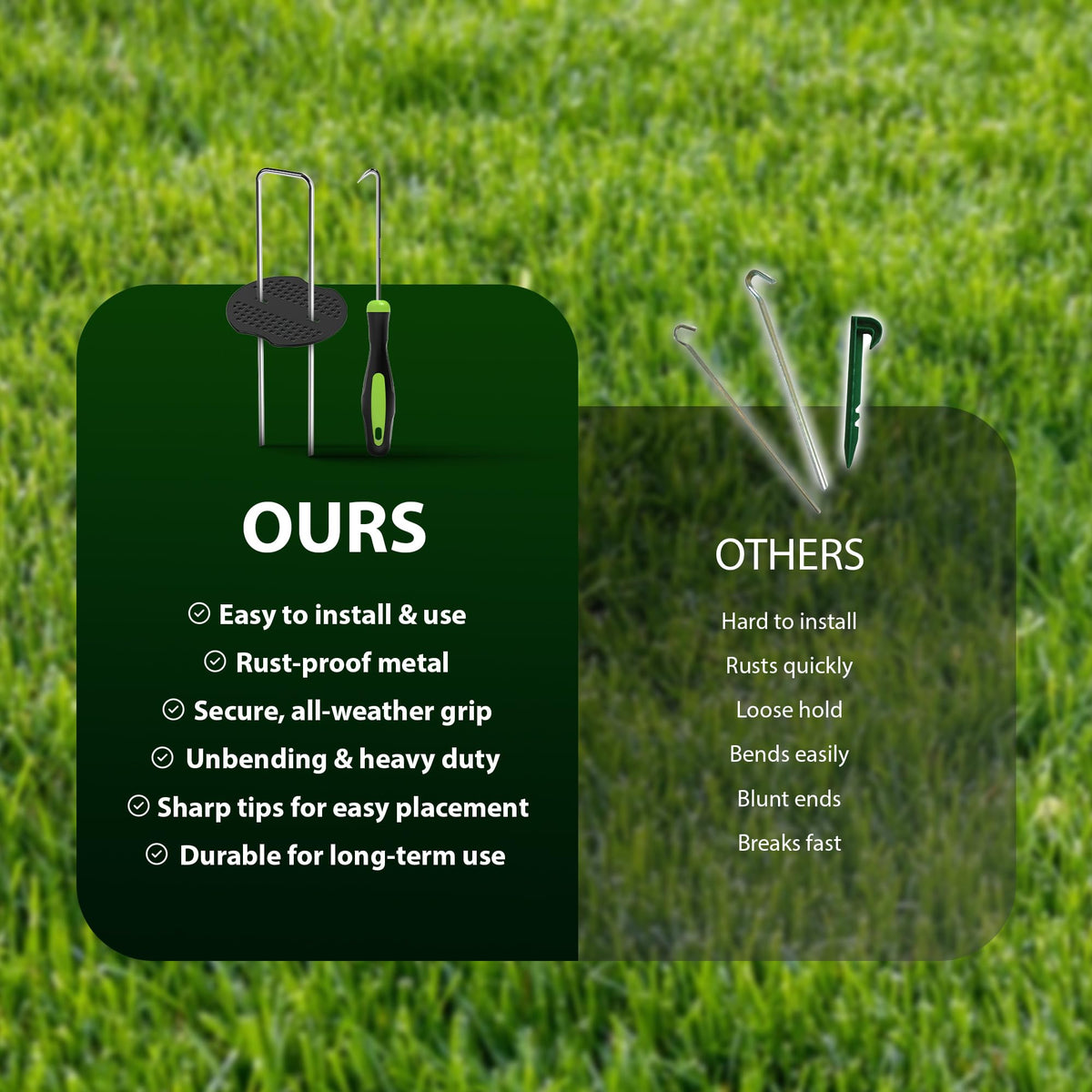 Zeno 200 Pack Silver Weed Membrane Pegs