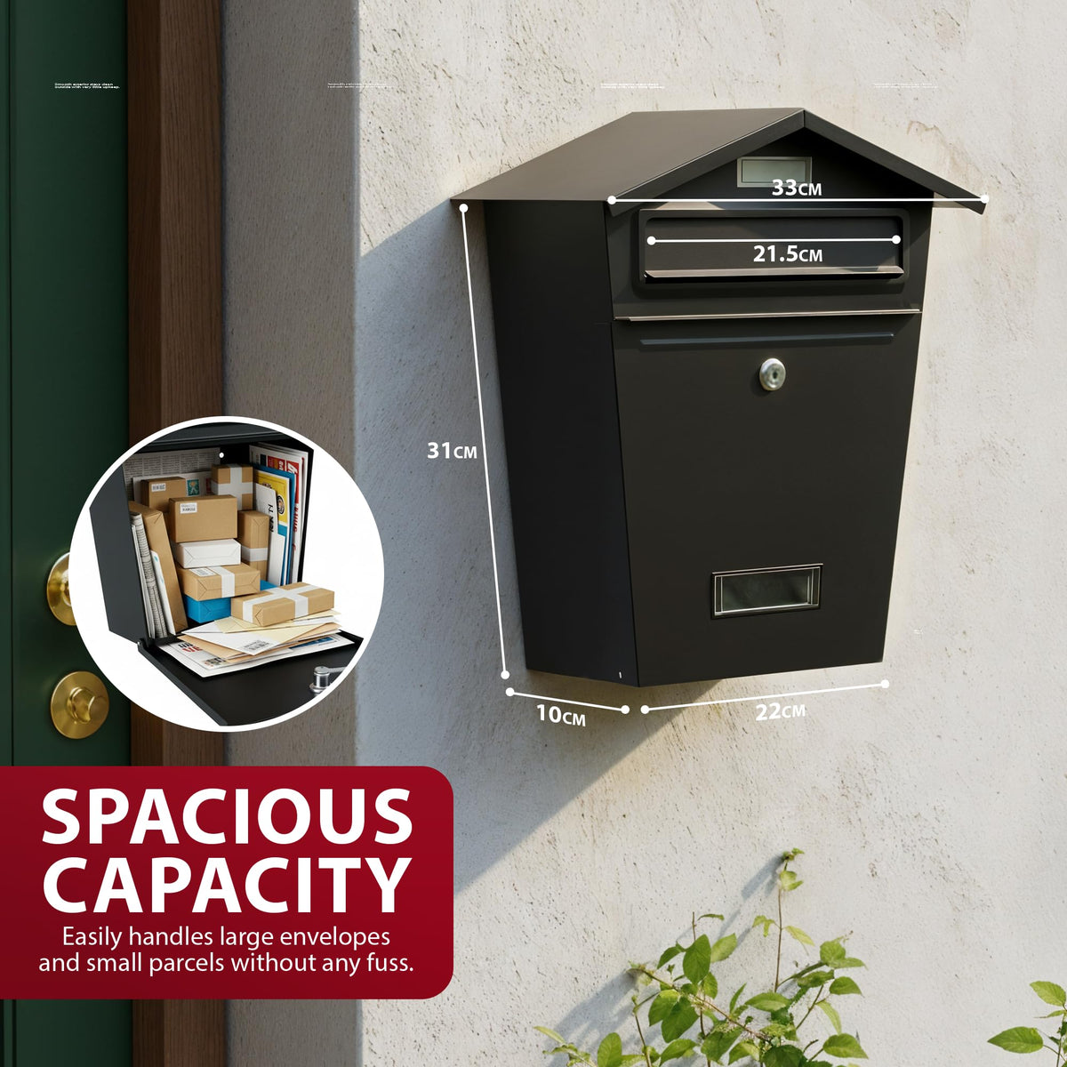 Zeno Black Classic Post Box