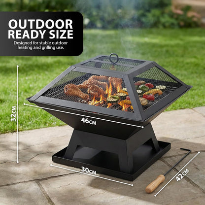 Zeno Square Fire Pit Grill