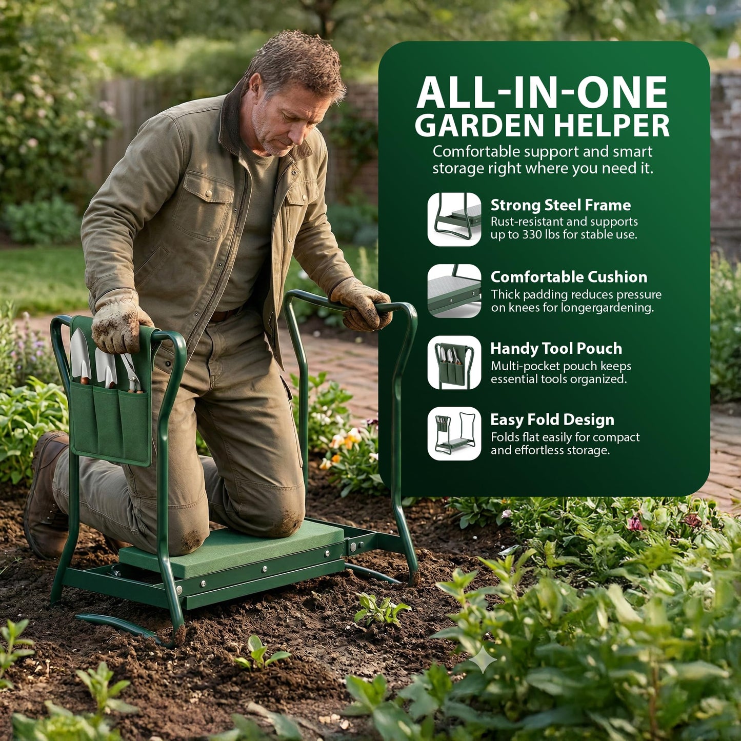 Zeno Garden Kneeler with Handles