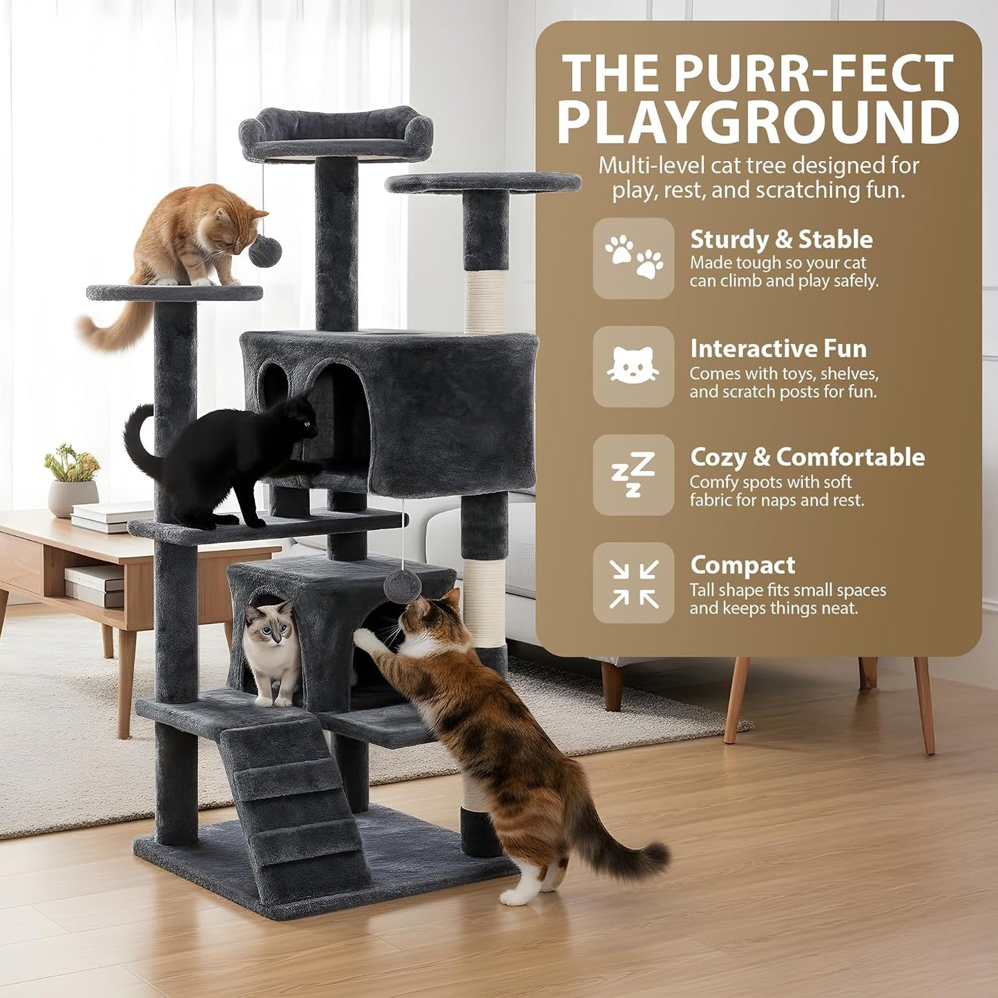 Rex & Roxy 138cm Cat Tree