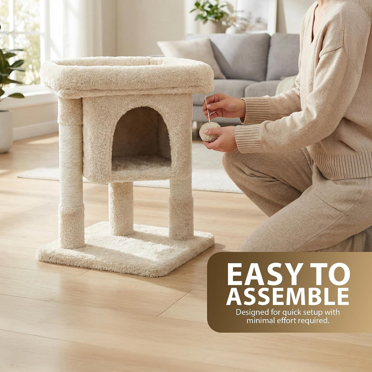 Rex & Roxy 59cm Beige Cat Tree