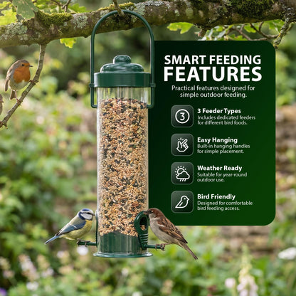 Zeno 3 Pack Bird Feeders