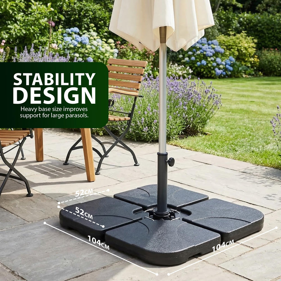 Zeno 4 Piece 60L Square Parasol Base Set