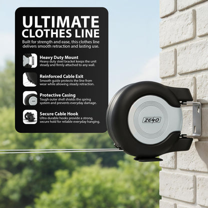 Zeno Black & Grey Retractable Double Washing Line