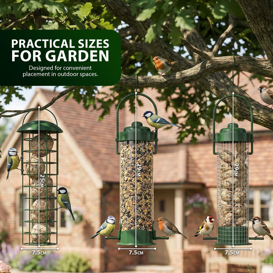 Zeno 3 Pack Bird Feeders