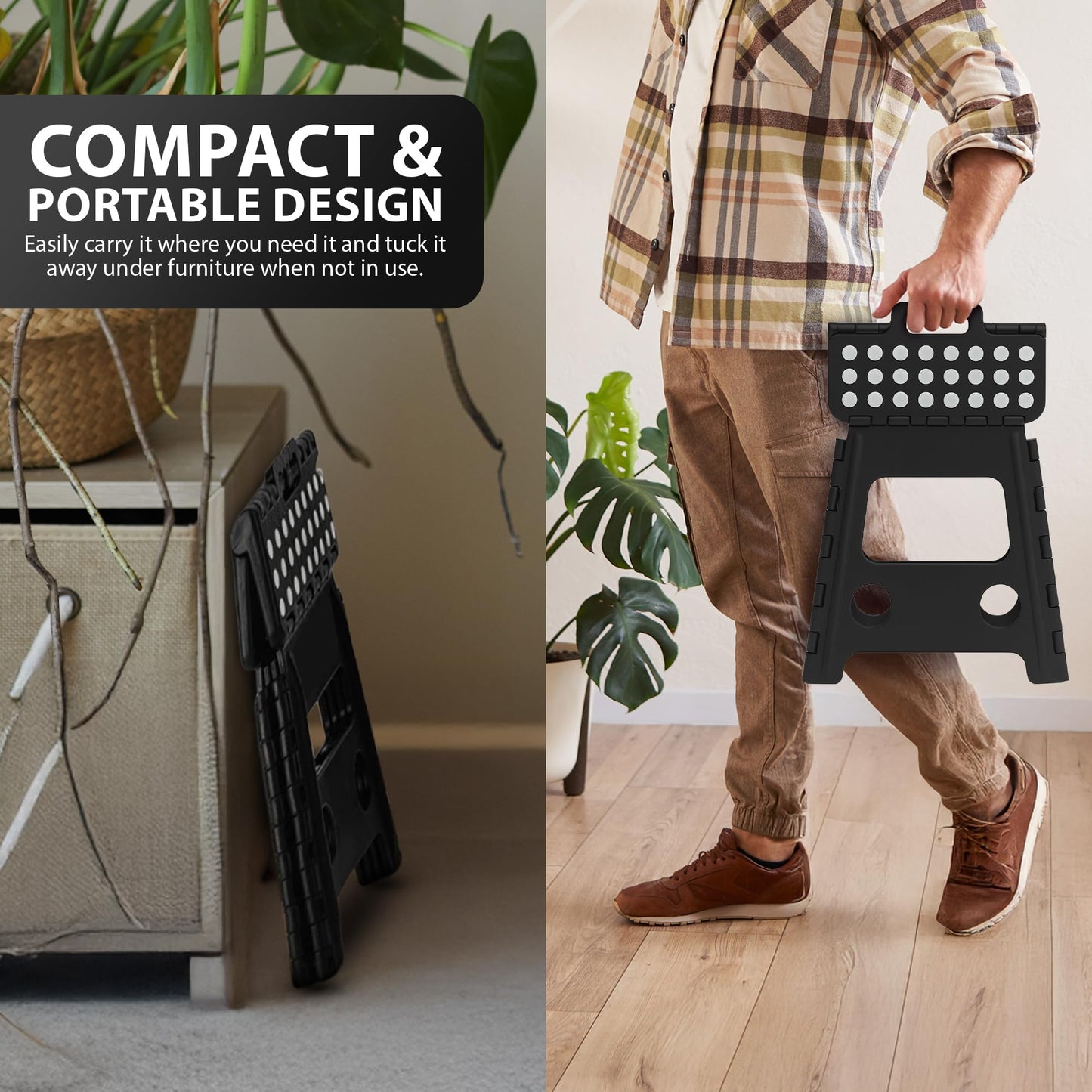Zeno Black Folding Step Stool