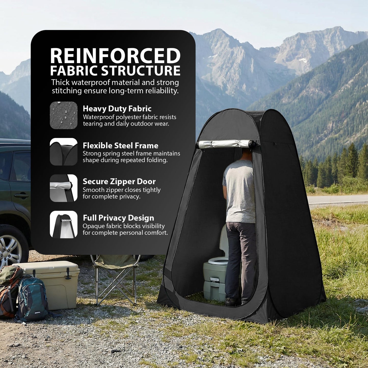 Zeno Black Pop Up Privacy Tent