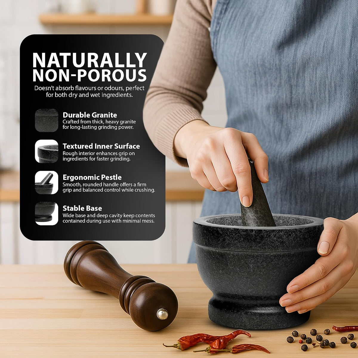 Zeno 11cm Pestle and Mortar Set