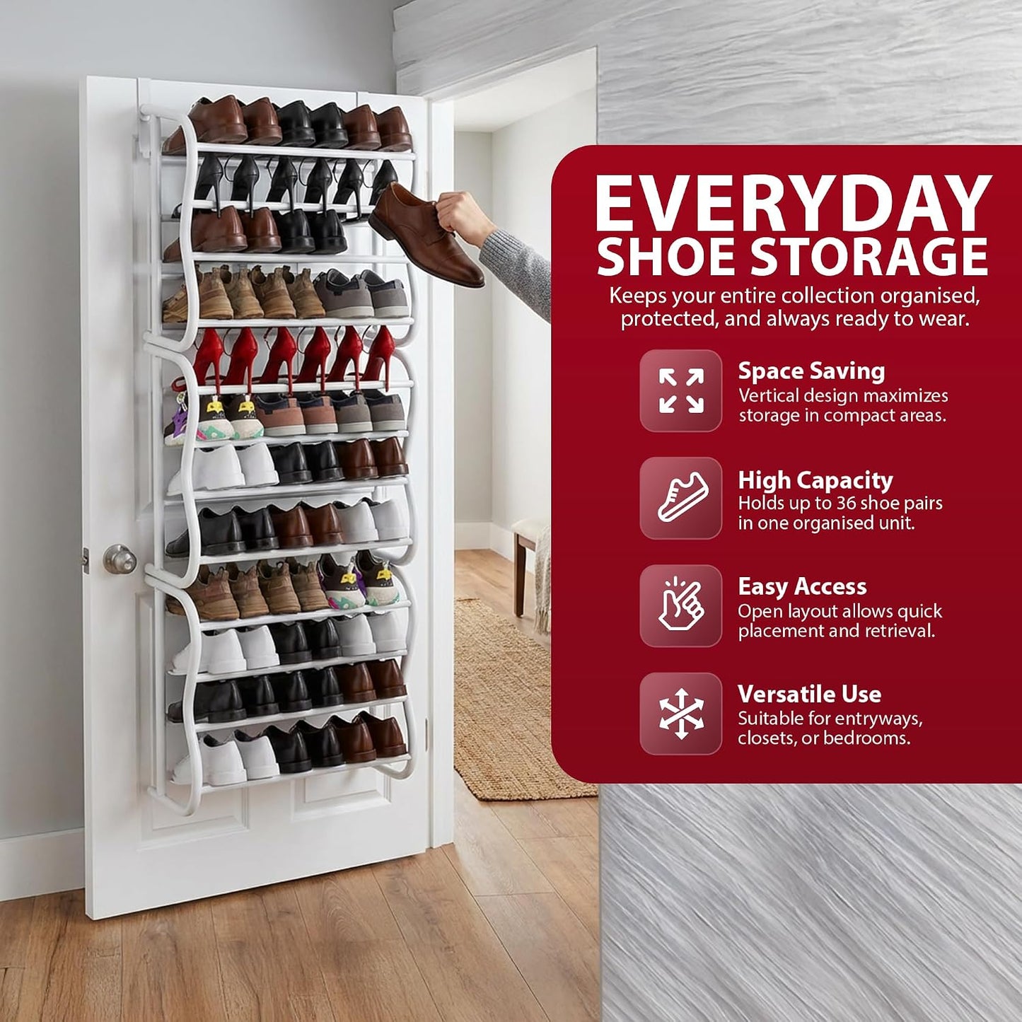 Zeno Over Door Hanging Shoe Storage