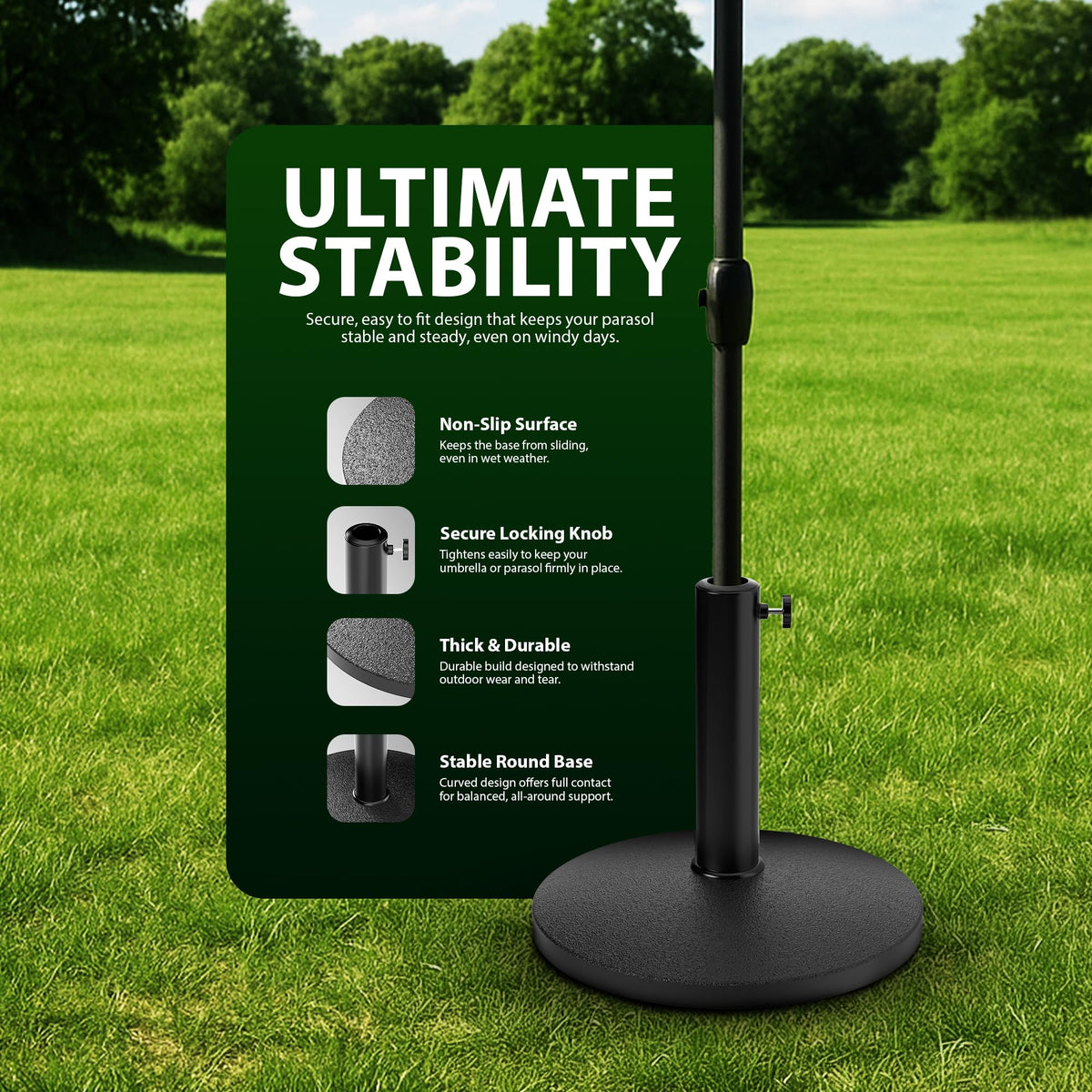 Zeno 10KG Round Parasol Base