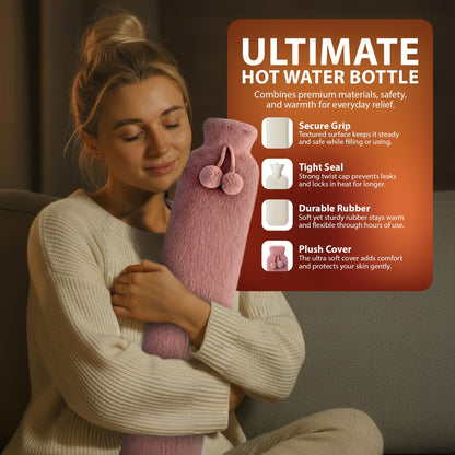 Zeno 2L Pink Long Hot Water Bottle