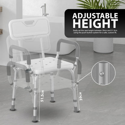 Zeno White Shower Chair
