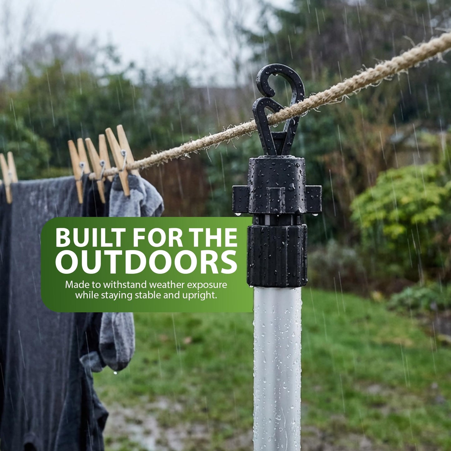 Zeno 4 Pack Silver Washing Line Prop Pole