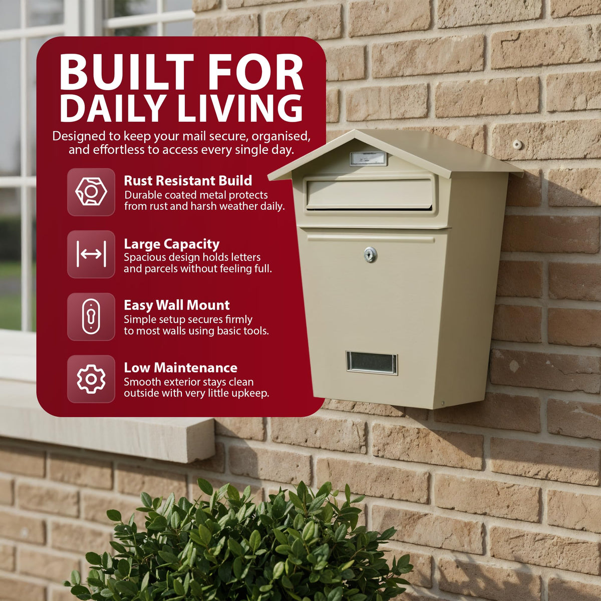 Zeno Beige Classic Post Box