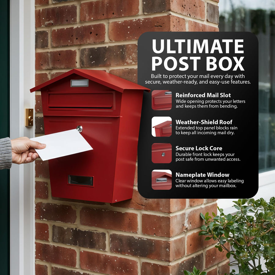 Zeno Red Classic Post Box