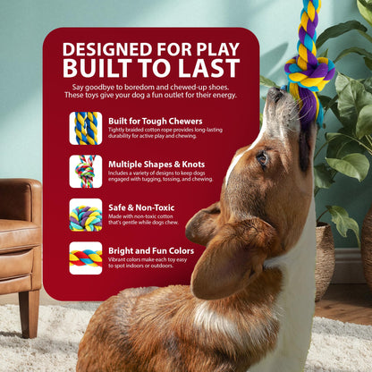 Rex & Roxy 10 Pack Dog Rope Toys
